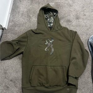 Browning Olive Green Hoodie with Camo Logo